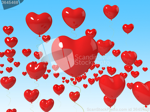 Image of Heart Balloons Floating Mean Romance Passion And Love