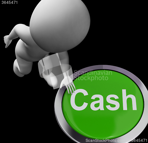 Image of Cash Button Means Money Finances And Wealth