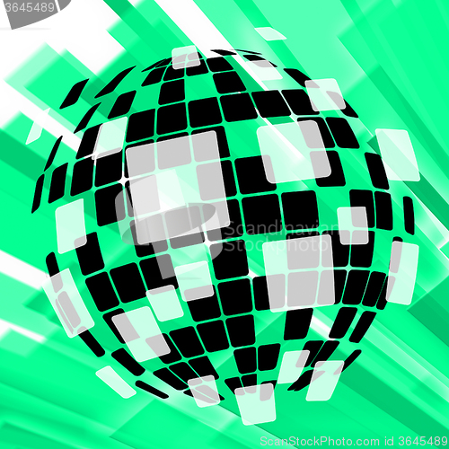 Image of Modern Disco Ball Background Shows Vintage Pop Art Or Design