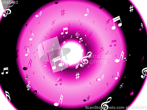 Image of Musical Notes Background Shows Musical Wallpaper Or Digital Art