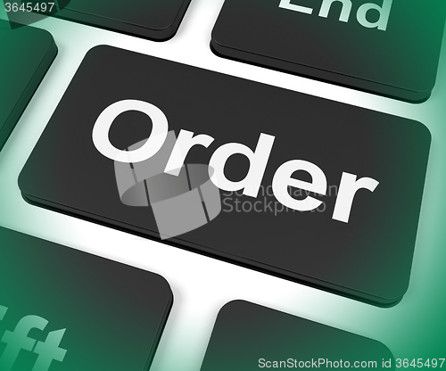 Image of Order Key Shows Buying Online In Web Stores