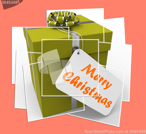Image of Merry Christmas Gift Displays Xmas And Seasons Greetings