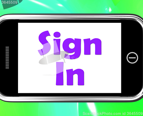 Image of Sign In Phone Shows Log On Online