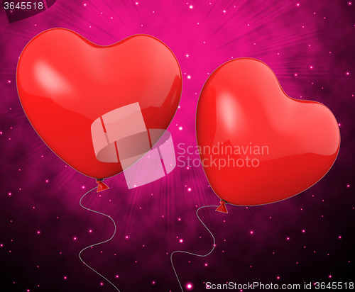 Image of Heart Balloons Show Mutual Attraction And Affection
