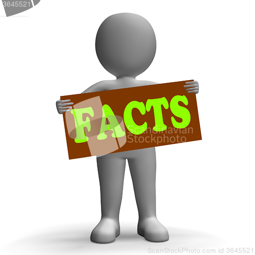 Image of Facts Sign Character Shows True Reports And Details