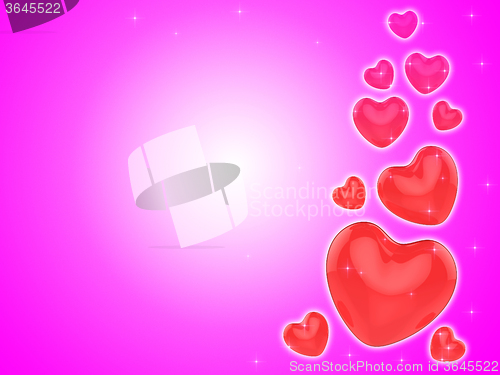 Image of Hearts On Background Show Romantic Couple Or Dating