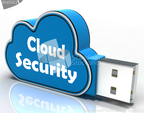 Image of Cloud Security Cloud Pen drive Means Online Security Or Privacy 