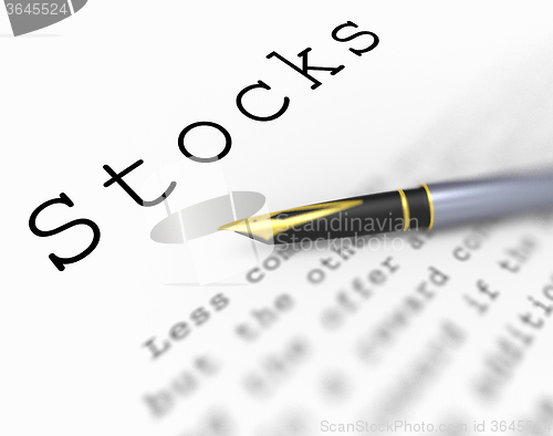 Image of Stocks Word Shows Investing In Company And Shares