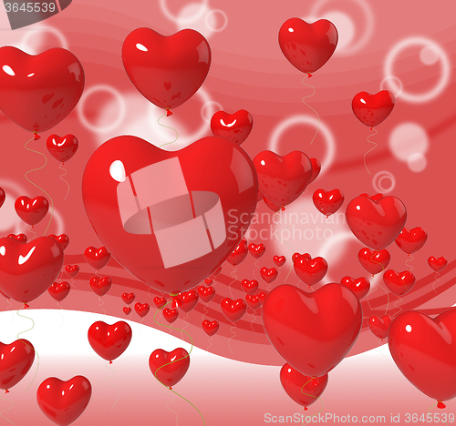 Image of Heart Balloons On Background Means Passion Love And Romance