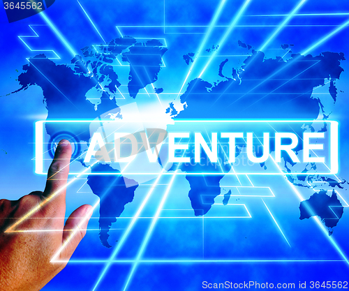 Image of Adventure Map Displays International or Worldwide Adventure and 