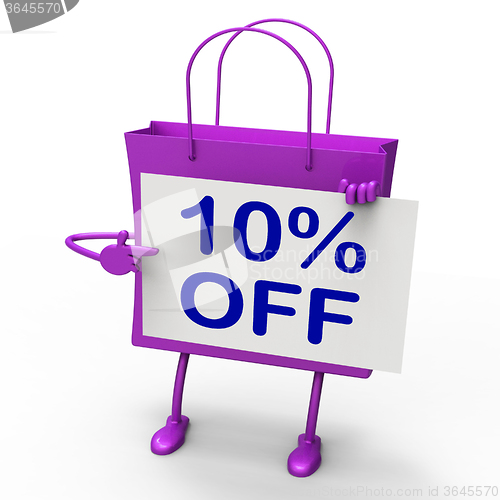 Image of Ten Percent Reduced On Shopping Bags Shows 10 Promotions