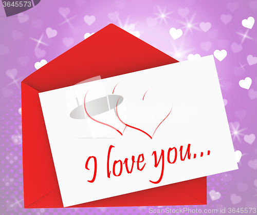 Image of I Love You On Envelope Means Valentines Card Or Romantic Letter