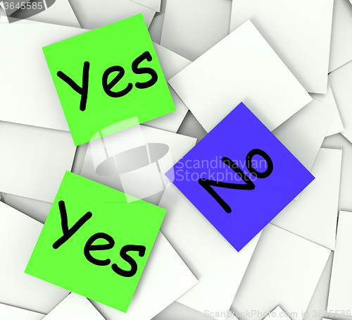 Image of Yes No Post-It Notes Show Accept Or Decline