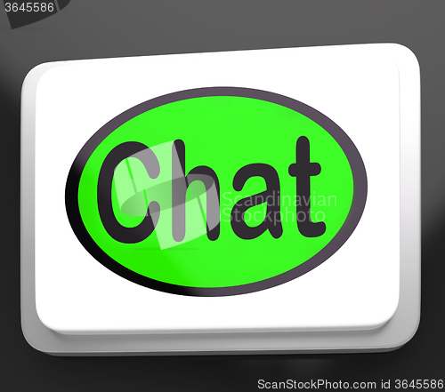 Image of Chat Button Shows Talking Typing Or Texting