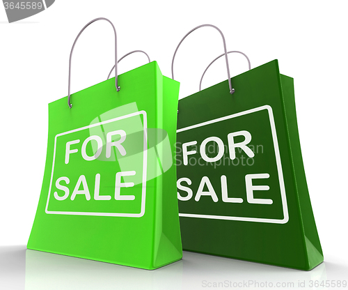 Image of For Sale Bags Represent Retail Selling and Offers