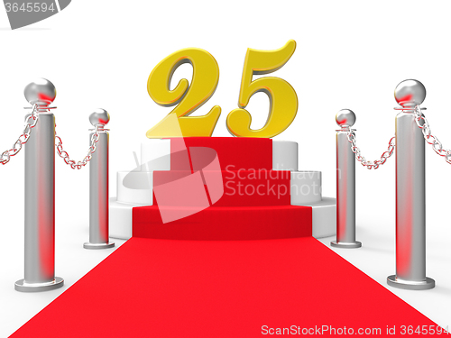 Image of Golden Twenty Five On Red Carpet Shows Twenty Fifth Anniversary 