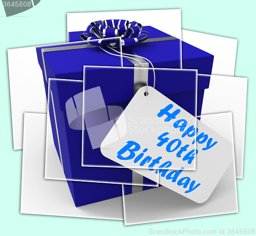 Image of Happy 40th Birthday Gift Displays Age Forty