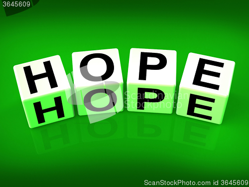 Image of Hope Blocks Show Wishing Hoping and Wanting