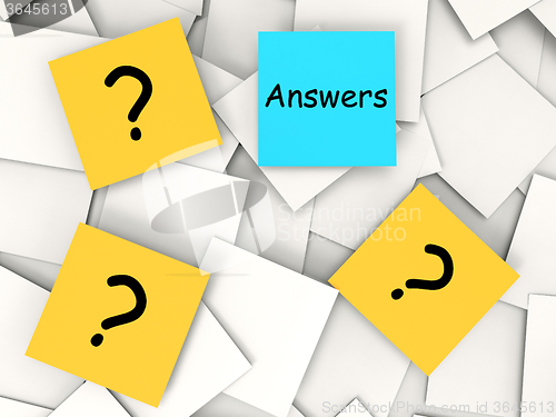 Image of Questions Answers Post-It Notes Mean Inquiries And Solutions