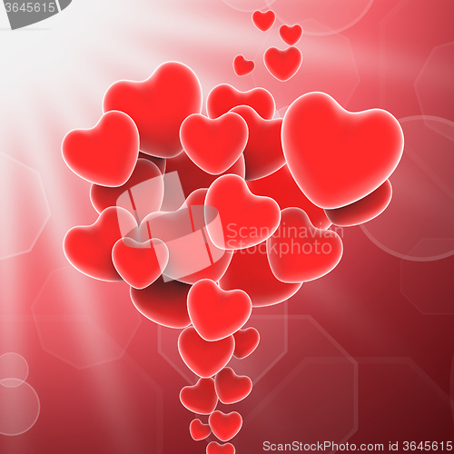 Image of Bunch Of Hearts Means Sweet Love Or Romantic Couple