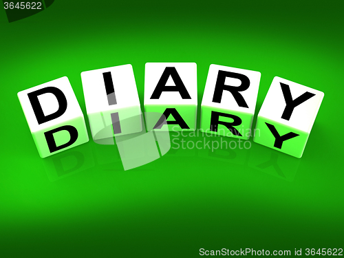 Image of Diary Blocks Mean Journal Blog or Autobiographical Record