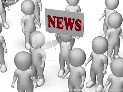 Image of News Board Character Means Newsletter Headlines And Articles