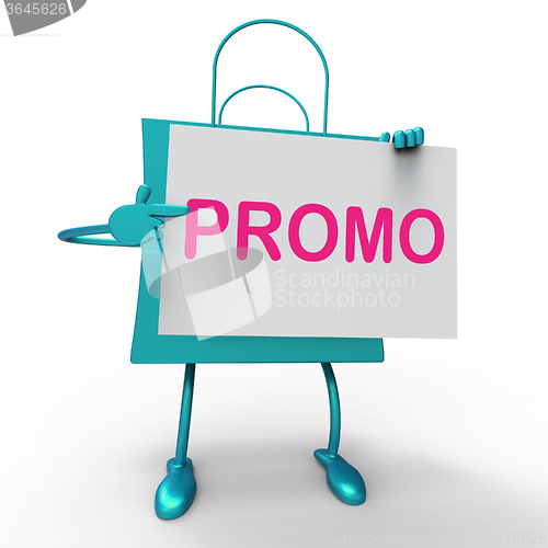 Image of Promo Bag Shows Discount Reduction Or Save