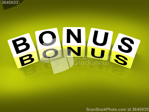 Image of Bonus Blocks Indicate Promotional Gratuity Benefits and Bonuses