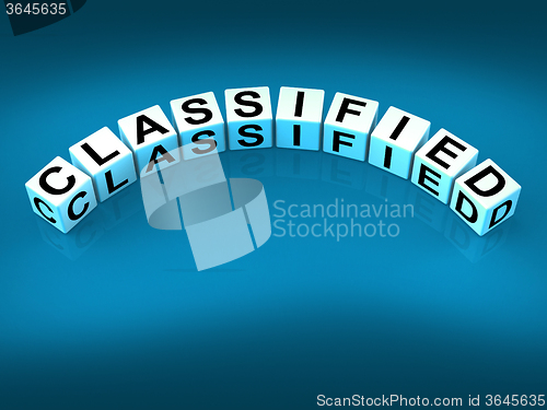 Image of Classified Dice Show Top Secret Confidential And Restricted Acce