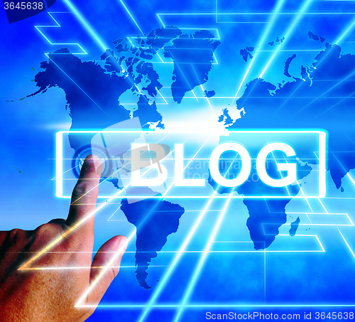 Image of Blog Map Displays Internet or Worldwide Blogging