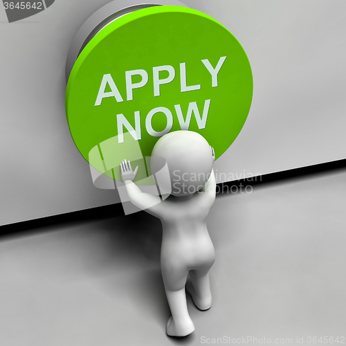 Image of Apply Now Button Shows Job Opening And Application