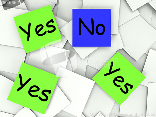 Image of Yes No Post-It Notes Show Agree Or Disagree