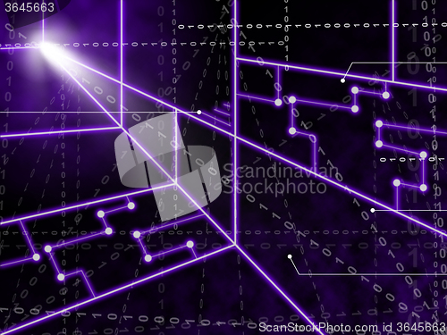 Image of Laser Circuit Background Shows Bright Energy Wallpaper Or Shinin