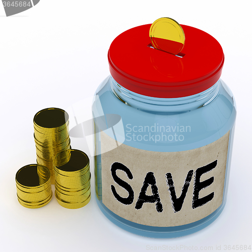 Image of Save Jar Means Saving And Reserving Money