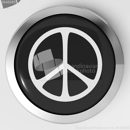 Image of Peace Sign Button Shows Love Not War