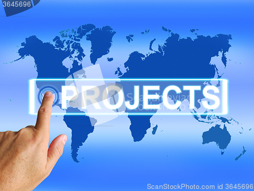 Image of Projects Map Indicates Worldwide or Internet Task or Activity