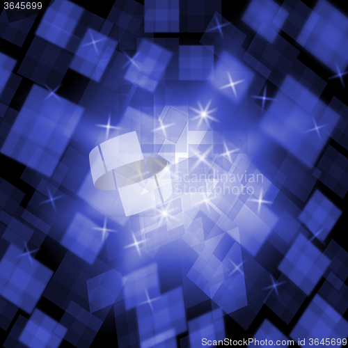 Image of Blue Cubes Background Shows Geometrical Pattern Or Trendy Fashio