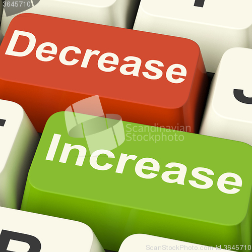 Image of Decrease Increase Keys Shows Decreasing Or Increasing