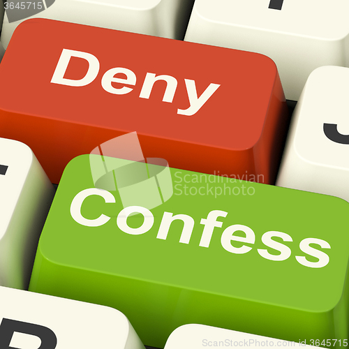 Image of Confess Deny Keys Shows Confessing Or Denying Guilt Innocence