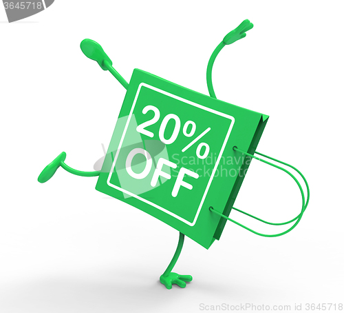 Image of Handstand Shopping Bag Shows Sale Discount Twenty Percent Off 20