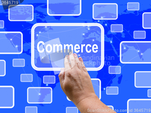 Image of Commerce Touch Screen Shows Commercial Activities