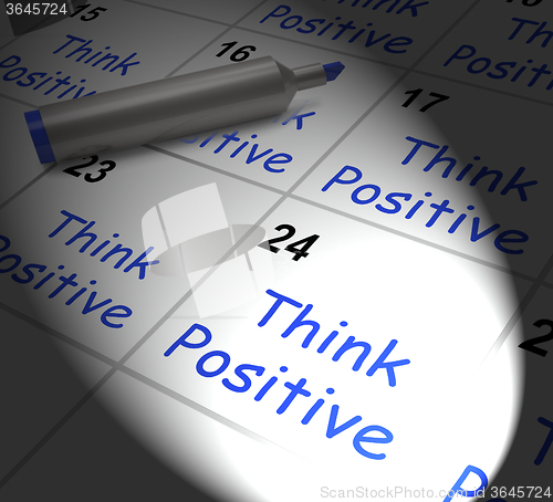 Image of Think Positive Calendar Displays Optimism And Good Attitude