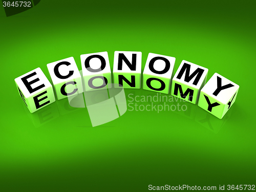 Image of Economy Blocks Show Monetary and Economic Predictions