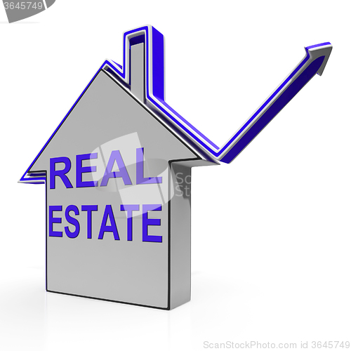 Image of Real Estate House Means Selling Or Buying Land And Property