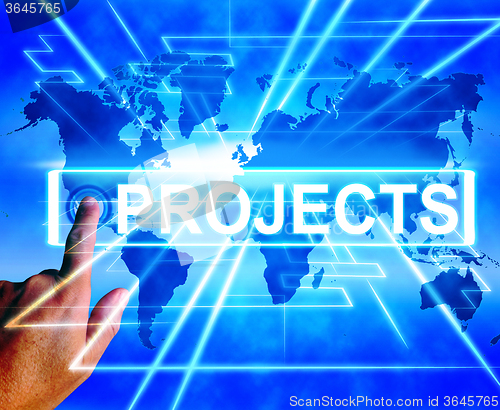 Image of Projects Map Displays Worldwide or Internet Task or Activity