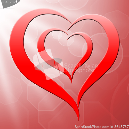 Image of Heart On Background Shows Valentines Love And Romance
