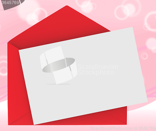 Image of Red Envelope With Note Shows Loving Message Or Dating Note