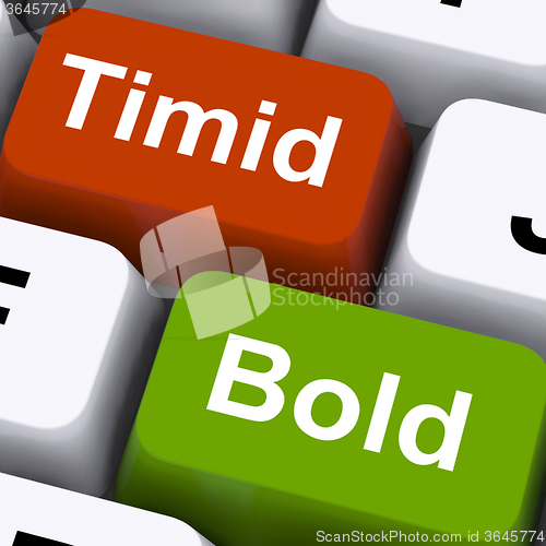 Image of Timid Bold Keys Show Shy Or Outspoken