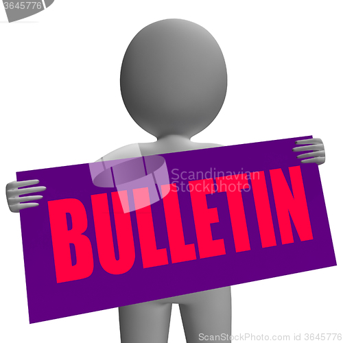 Image of Bulletin Sign Character Shows Bulletin Board Or Announcement