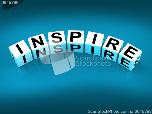 Image of Inspire Blocks Show Inspiration Motivation and Invigoration